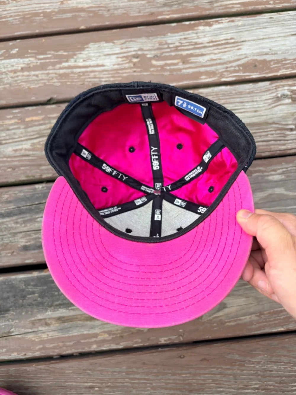 Rare New Era Black Lace & Pink Underbrim Fitted – Sz 7 3/8